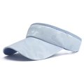 Primer plano de la visera de camuflaje azul claro con tela transpirable y ala curva - Talla única / Azul