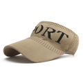 Summer knitted sports visor hat in khaki for sun protection with athletic design - One Size / Khaki
