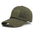 Berretto da baseball mimetico vintage con patch bandiera USA e cotone verde militare usato - Taglia unica / Verde Militare