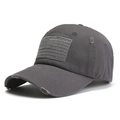 Berretto da baseball mimetico vintage con bandiera USA e dettagli usurati in cotone grigio - Taglia unica / grigio scuro