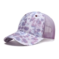 Unisex Tie-Dye Mesh Baseballkappe mit lila Mustern für sommerlichen Sonnenschutz im Freien - Violett Weiß