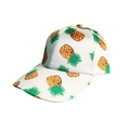 Casquette de baseball blanche à motif ananas et visière courbée pour l'été en plein air - Taille unique / Blanc