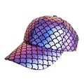 Cappellino da baseball olografico con motivo a scaglie di pesce e sfumatura laser viola - Viola