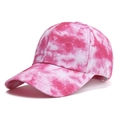 Gorra de béisbol tie-dye para adulto con diseño rosa y blanco y visera curva deportiva - Talla única / Púrpura Rosa