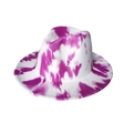 Detailopname van roze en witte tie-dye vilten fedora met kroonvorm en textuur - Eén maat / Paars