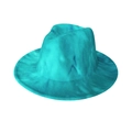 Classic blue gradient tie-dye wide-brim felt fedora hat for men and women - Blue
