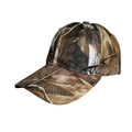 Detailed view of bionic camouflage tactical baseball cap with leaf pattern and curved brim - Earth Tone Branch Camouflage