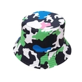 Unisex colorful camouflage bucket hat with sun protection for outdoor fashion activities - One Size / Greenish Blue
