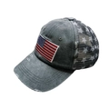 Donkergrijze mesh baseballpet met vintage look en geborduurde Amerikaanse vlag patch - Eén maat / Grijs