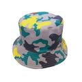 Unisex colorful camouflage bucket hat with sun protection for outdoor activities - One Size / Grey Yellow