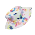 Fashionable tie-dye bucket hat with watercolor ink pattern and geometric embroidery - Adjustable / Colorful