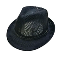 Cappello fedora nero classico da uomo con maglia traspirante per la protezione solare estiva - Taglia unica / Nero