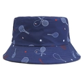 Dunkelblauer Fischerhut mit Tennis-Print für Herren und Damen als Sonnenschutz - 55-58cm / Blau