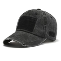Gorra de béisbol gris oscuro desgastada con parche de EE. UU. y bordado lateral - 55-58cm / gris oscuro
