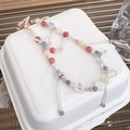 Collana artigianale con perline pastello e ciondoli a cuore per la moda estiva - Stile Caramella Multicolore Cuore