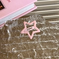 Detalle de pinza para el pelo estrella rosa mate con clip BB de metal - Estrella Rosa Loto