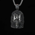 Hip hop Jezus hanger ketting met zwarte strass steentjes en box ketting voor heren - Zwarte Strass Hanger + Ketting zoals afgebeeld