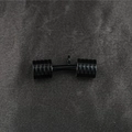 Black solid dumbbell pendant necklace in stainless steel for fitness enthusiasts - Black Color Pendant Only (Without Chain)