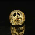 Gold horseshoe horse head ring for men with brilliant CZ stones and hollow pattern - US 7 / Gold Large Ring