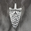 Vintage silver arrowhead pendant necklace with hammered texture for men - Pendant Only (No Chain)