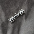 Polished silver dumbbell pendant necklace for men and women on a dark textured background - Steel Color Pendant Only (No Chain)