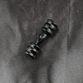 Black dumbbell pendant in stainless steel with hammered texture for fitness enthusiasts - Black Pendant Only (No Chain)