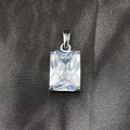 Elegant rectangular moissanite pendant necklace in titanium steel with a minimalist design - Rectangle Style (Pendant Only (Without Chain))