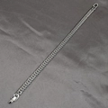 Bracciale a catena cubana in acciaio inossidabile argento con chiusura a scatto - Acciaio 6mm