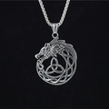 Collana vichinga vintage con ciondolo a nodo celtico e catena in acciaio pesante - Ciondolo + Catena Coordinata