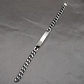 Minimalist Cuban link ID bracelet for men and women in silver and black stainless steel - Steel 10mm