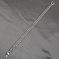 Classico bracciale a catena cubana in acciaio inossidabile argento con chiusura a moschettone - Acciaio 8mm