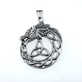 Collana con ciondolo a forma di drago pterosauro vichingo in acciaio inossidabile argento - Solo ciondolo (Senza catena)