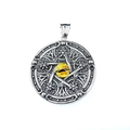 Vintage-Gothic-Pentagramm-Anhänger mit Teufelsauge aus Edelstahl für Hip-Hop-Style - Nur Anhänger (Ohne Kette)