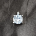Elegant silver titanium steel necklace featuring square cut moissanite pendant - Cushion Style (Pendant Only (Without Chain))
