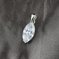 Elegante ciondolo in moissanite taglio marquise su catena in acciaio titanio - Stile Marquise (Solo Ciondolo (Senza Catena))