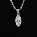 Elegante ciondolo in moissanite taglio marquise con catena a scatola d'argento - Stile Marquise (Con Catena)