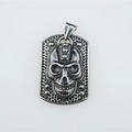 Retro punk silver skull soldier tag necklace with vintage 3D design for men - Steel Color Pendant Only (Without Chain)