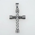 Pendentif croix torsadé classique en acier inoxydable argenté pour hommes et femmes - Pendentif Uniquement (Sans Chaîne)