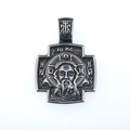 Vintage roestvrijstalen kruis ketting met gedetailleerde gravure van Jezus Christus - Alleen Hanger (Geen Ketting)