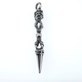 Retro silver Vajra pestle pendant necklace with vintage oxidized metal finish - Style B Phurba Pendant Only (Without Chain)