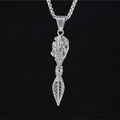 Vintage silver Ganesha Vajra pendant necklace for men with intricate leaf design - Style C Ganesha Necklace With Chain