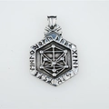 Pendentif Viking hexagonal vintage pour homme avec runes nordiques et motif géométrique - Pendentif Seul (Sans Chaîne)