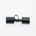 Minimalist black titanium steel dumbbell pendant necklace with knurled ring textures - Black Color Pendant Only (Without Chain)