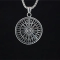 Compass compass pendant necklace in stainless steel with numeric dial and fleur-de-lis - Pendant + Matching Chain