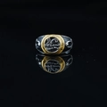 Vintage-Hip-Hop-Ring für Herren mit goldenem Skorpion-Totem aus Edelstahlgehäuse - US 7 / Schwarz Gold Silber