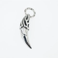 Mens hip hop stainless steel wolf tooth pendant necklace with hollow flame pattern - Steel Color Pendant Only (No Chain)