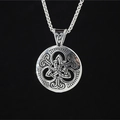 Collana da uomo con pendente a nodo celtico vintage e catena box in acciaio inossidabile - Ciondolo + Catena Coordinata