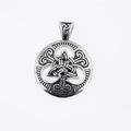 Collana con ciondolo a nodo celtico vintage in acciaio inossidabile argento ossidato da uomo - Solo ciondolo (Senza catena)