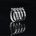 Vintage industrial style titanium steel rib cage ring set with dark oxidized punk finish - US 7 / Antique Silver