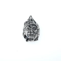 Retro stainless steel necklace with double-faced god and demon deity pendant charm - Steel Color Pendant Only (No Chain)